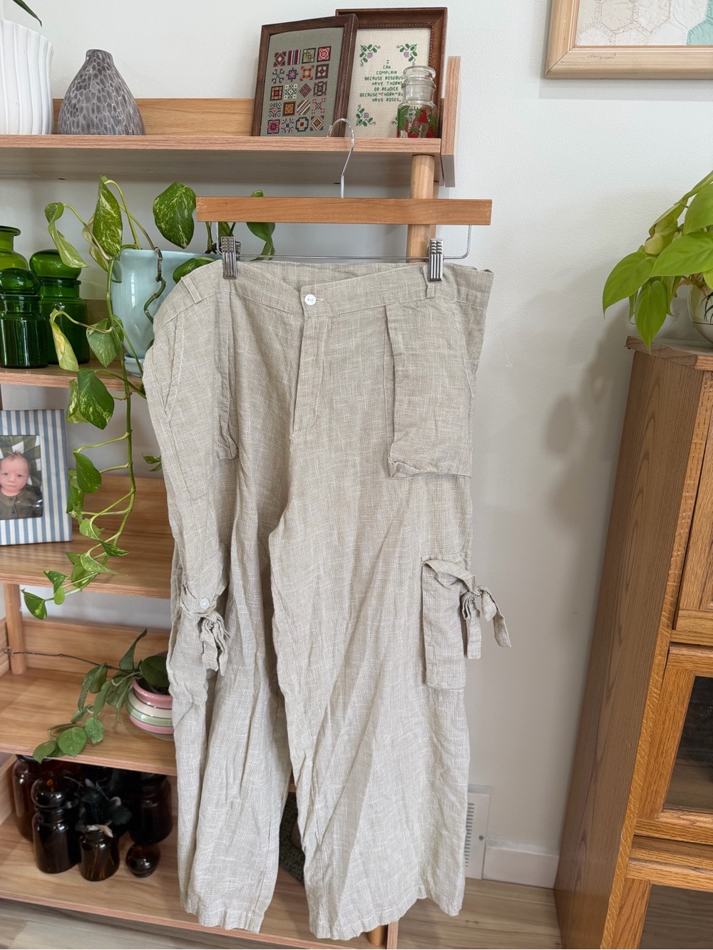 Tulip 100% Cotton Oatmeal Cargo Pants XL